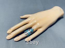 Amazing Vintage Navajo Turquoise Sterling Silver Waterbird Ring