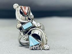 Astonishing Vintage Navajo Turquoise Sterling Silver Ring