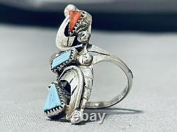 Astonishing Vintage Navajo Turquoise Sterling Silver Ring