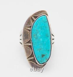 Benson Ration 925 silver turquoise vintage Native American ring sz 7.25 Navajo