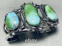 Early Royston Turquoise! Vintage Navajo Sterling Silver Bracelet Old