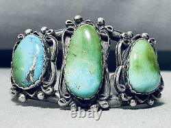 Early Royston Turquoise! Vintage Navajo Sterling Silver Bracelet Old