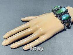 Early Royston Turquoise! Vintage Navajo Sterling Silver Bracelet Old