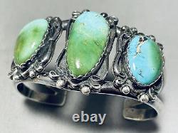 Early Royston Turquoise! Vintage Navajo Sterling Silver Bracelet Old