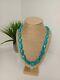 Exceptional Vintage Navajo Blue Gem Turquoise Necklace With Coppery Veins