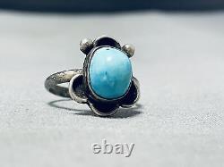 Expressive Vintage Navajo Turquoise Sterling Silver Ring