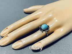 Expressive Vintage Navajo Turquoise Sterling Silver Ring