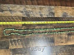 Genuine Navajo Green Turquoise Beaded Rondelle Necklace with beads Vintage