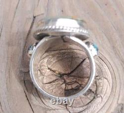 Heavy Vintage Royston Turquiose Sterling Silver Navajo Men's Ring Sz 9.75 15.4Gr