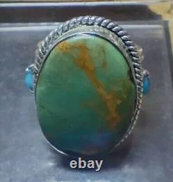 Heavy Vintage Royston Turquiose Sterling Silver Navajo Men's Ring Sz 9.75 15.4Gr