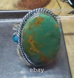 Heavy Vintage Royston Turquiose Sterling Silver Navajo Men's Ring Sz 9.75 15.4Gr