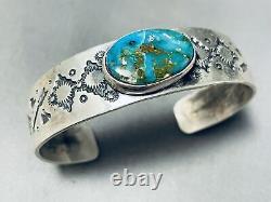 Important Vintage Navajo Jeanette Dale Turquoise Sterling Silver Bracelet