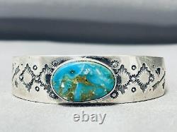 Important Vintage Navajo Jeanette Dale Turquoise Sterling Silver Bracelet