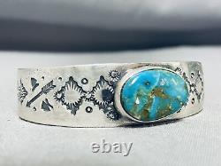 Important Vintage Navajo Jeanette Dale Turquoise Sterling Silver Bracelet