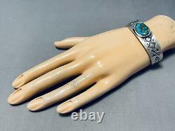 Important Vintage Navajo Jeanette Dale Turquoise Sterling Silver Bracelet