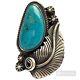 Incredible Vintage Navajo Blue Gem Nevada Turquoise Sterling Silver Ring Sz8