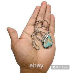 MARVELOUS VINTAGE NAVAJO Royston TURQUOISE MINE STERLING SILVER NECKLACE