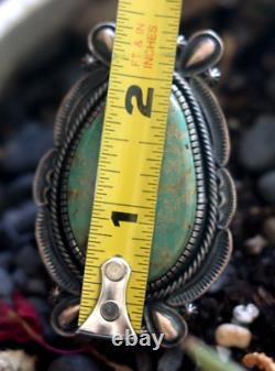 MASSIVE vintage NAVAJO TURQUOISE RING sterling silver size 8 44g Vandever