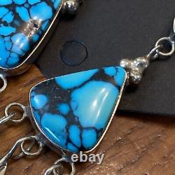 Mike Smith Navajo Vintage Dangle earrings Turquoise Sterling Silver Statement 44