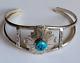 Navajo Sterling Silver Turquoise Native American Cuff Bracelet 6.5 Inch Vintage