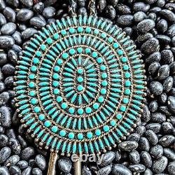 Navajo Vintage Bolo Tie Sterling Silver And Turquoise