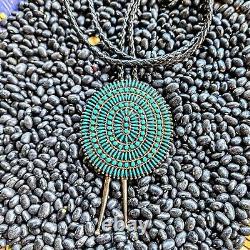 Navajo Vintage Bolo Tie Sterling Silver And Turquoise