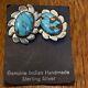 Navajo Vintage Cufflinks Sterling Silver Fabricated Fine Web Turquoise 30