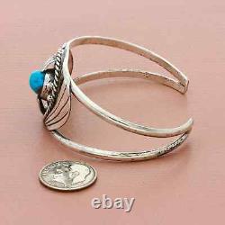 Navajo sterling silver vintage braided turquoise cuff bracelet size 6.25in