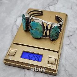 Old Pawn Vintage Navajo Turquoise Sterling Silver Cuff Bracelet