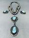 One Of The Most Luxurious Vintage Navajo Turquoise Sterling Silver Necklace