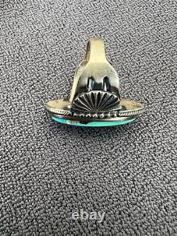 Sterling Silver Turquoise Size 7 Ring 10.7 grams Derrick Gordon Navajo