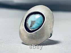 Superior Vintage Navajo #8 Turquoise Mine Sterling Silver Ring