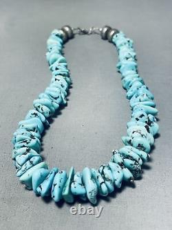 Unforgettable Vintage Navajo Turquoise Sterling Silver Necklace