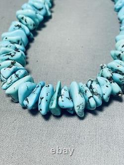 Unforgettable Vintage Navajo Turquoise Sterling Silver Necklace