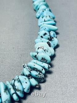 Unforgettable Vintage Navajo Turquoise Sterling Silver Necklace