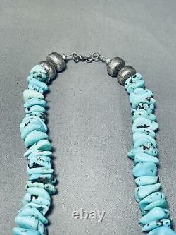 Unforgettable Vintage Navajo Turquoise Sterling Silver Necklace