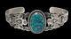 Vintage 6 Navajo Sterling Matrix turquoise Thunderbird cuff bracelet