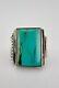 Vintage Early Navajo Sterling Silver Cerrillos Turquoise Stamped Twist Ring