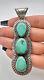 Vintage Huge Navajo Sterling Silver Royston Turquoise Stamped Pendant 3.5
