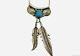 Vintage NAVAHO NATURAL BLUE TURQUOISE Sterling Silver Necklace