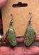 Vintage Native American Navajo Green Spider Web Turquoise Dangle Earrings, 12 gr