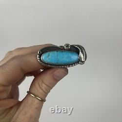 Vintage Native American Navajo Sterling Silver Navajo Turquoise Ring Size 7