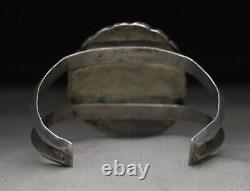 Vintage Native American Navajo Sterling Silver Turquoise Cuff Bracelet