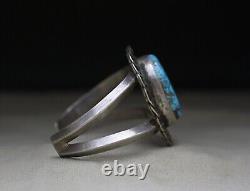 Vintage Native American Navajo Sterling Silver Turquoise Cuff Bracelet