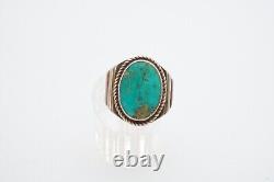 Vintage Native American Navajo Sterling Silver Turquoise Ring Size 7 B7