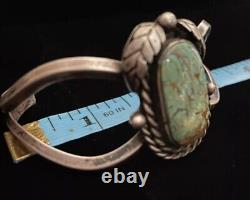 Vintage Native American Navajo Turquoise RF Sterling silver Cuff Bracelet UNISX