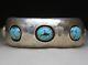 Vintage Native American Navajo Turquoise Sterling Silver Cuff Bracelet