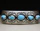 Vintage Native American Navajo Turquoise Sterling Silver Cuff Bracelet