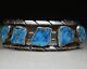 Vintage Native American Navajo Turquoise Sterling Silver Cuff Bracelet