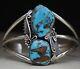 Vintage Native American Navajo Turquoise Sterling Silver Cuff Bracelet